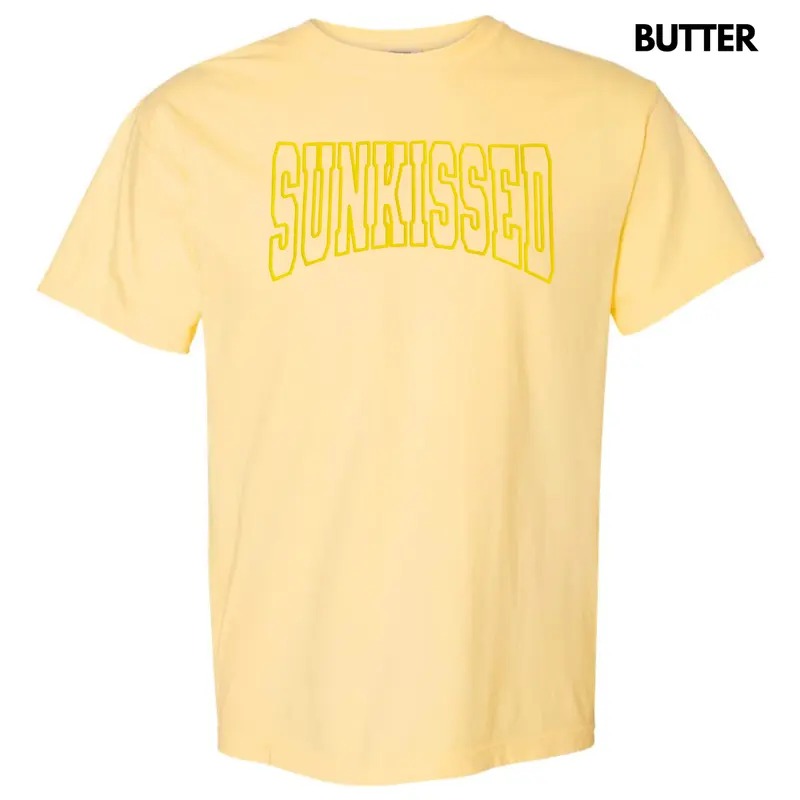 Yellow Sunkissed Puff Comfort Colors T-Shirt Hoodie, Sweatshirt | GrindPrints.com