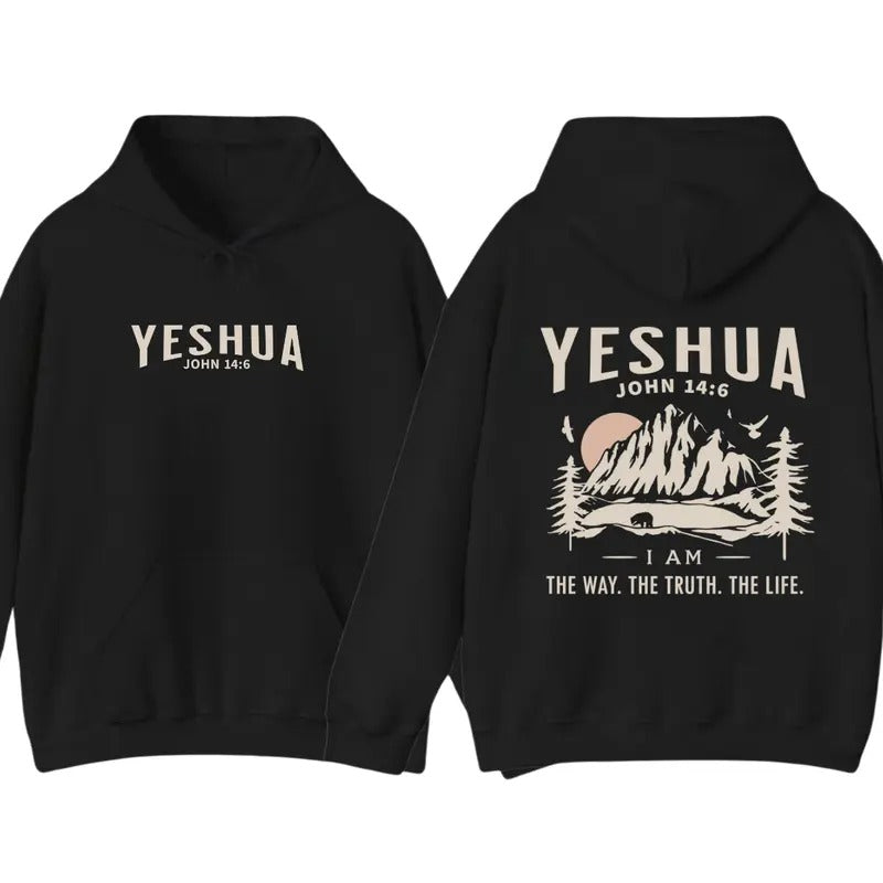 Yeshua Christian Hoodie Jesus Hoodie Sweatshirt T shirt - Christian Hoodies - Christian Clothes Christian Streetwear...