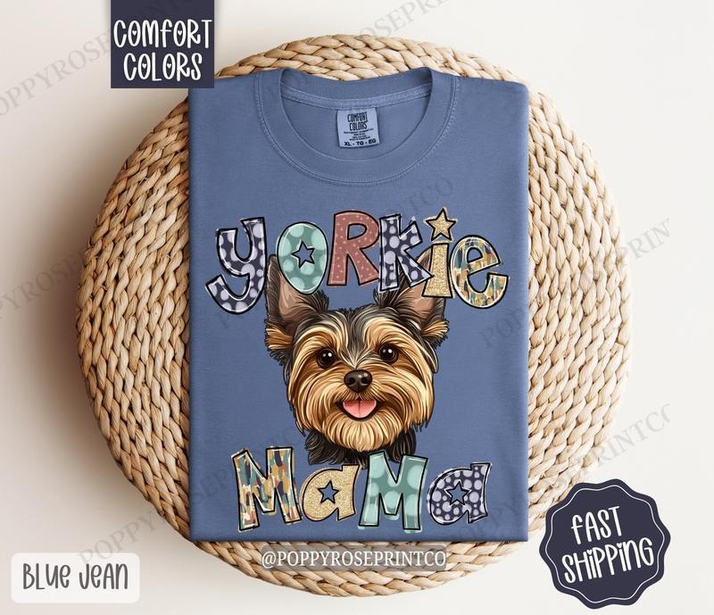 Yorkie Comfort Colors, Dog Mom Tee, Trendy Women's Tshirt Hoodie, Sweatshirt | GrindPrints.com