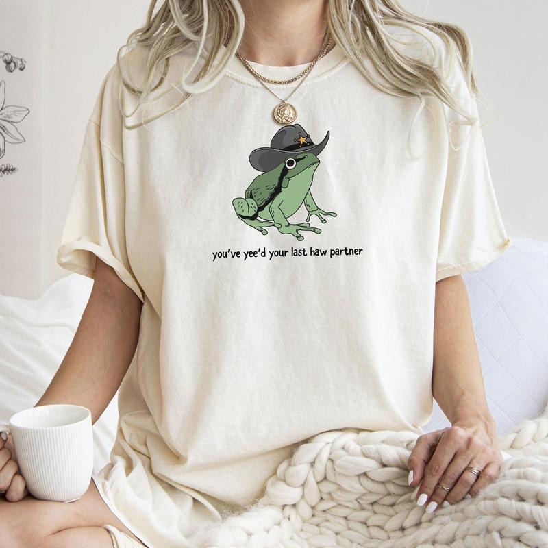 You Just Yee'd Your Last Haw Partner, Cowboy, Frog, Tshirt, Women's Crew Neck, Crewneck Hoodie, Sweatshirt | GrindPrints.com