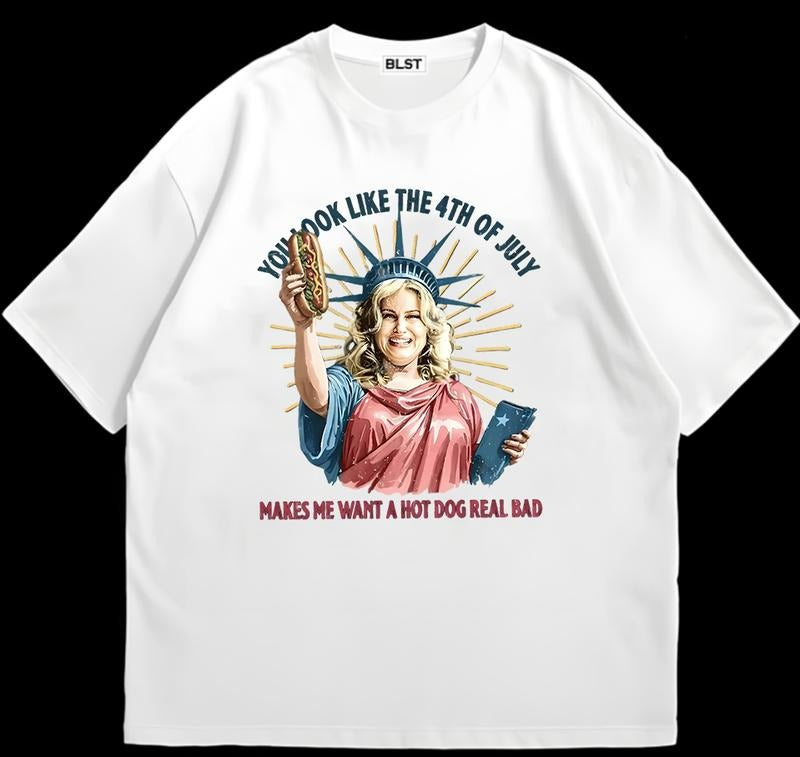 You Look Like the 4th of July T-Shirt HipHop Style Retro Vibes Retro Vintage Hoodie, Sweatshirt | GrindPrints.com