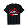 You Make My Heart Happy Funny Novelty Printed Short Sleeve Couple Boyfriend Husband 100% Cotton Made Usa T-Shirts, Hoodie, Sweatshirt