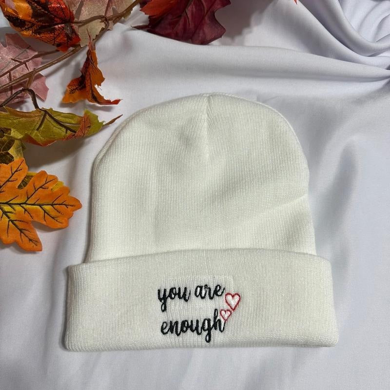 You are enough embroidered Beanie T-Shirts, Hoodie, Sweatshirt | GrindPrints.com
