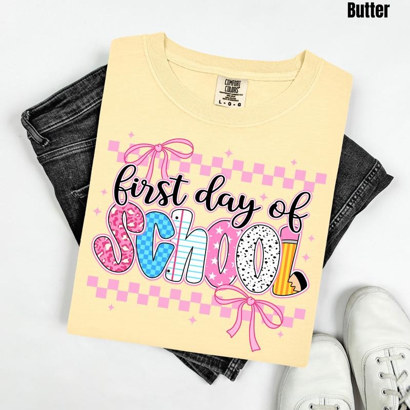 *Youth* Cutesy First Day Comfort Colors T-Shirt 'NLB' Hoodie, Sweatshirt | GrindPrints.com