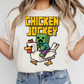 Youth And Adult Cute Gaming Shirt, Funny Game Character Graphic Tee, Funny Gaming T-shirt, Funny Riding Chicken, Gift For...