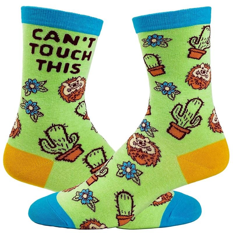 Youth Can't Touch This Socks Funny Sharp Cactus Hedgehog Graphic Sarcastic Footwear Funny Graphic Socks Comfortable...