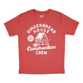 Gingerbread House Construction Crew Funny Xmas Treat Joke Funny Tops Funny Sarcastic Short Sleeve Novelty Red T-Shirts, Hoodie, Sweatshirt