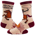 Youth Meowdy Purrtner Socks Funny Howdy Partner Cowboy Cat Novelty Footwear Funny Graphic Socks Comfortable Fitted...