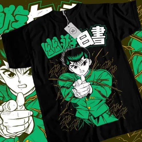 Yu Yu Hakusho T-shirt Kuwabara Kurama Yusuke Hiel Anime Manga Black Shirt Hoodie, Sweatshirt | GrindPrints.com