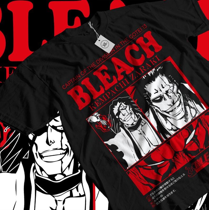 Zaraki Kenpachi T-Shirt S-4XL Byakuya Anime Comic Bleach Japanes Gift Shirt Tshirt S-4XL Hoodie, Sweatshirt | GrindPrints.com