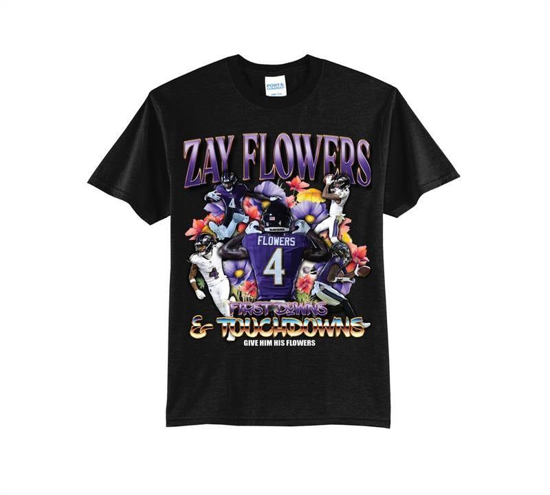 Zay Flowers Rapper Tee Hoodie, Sweatshirt | GrindPrints.com