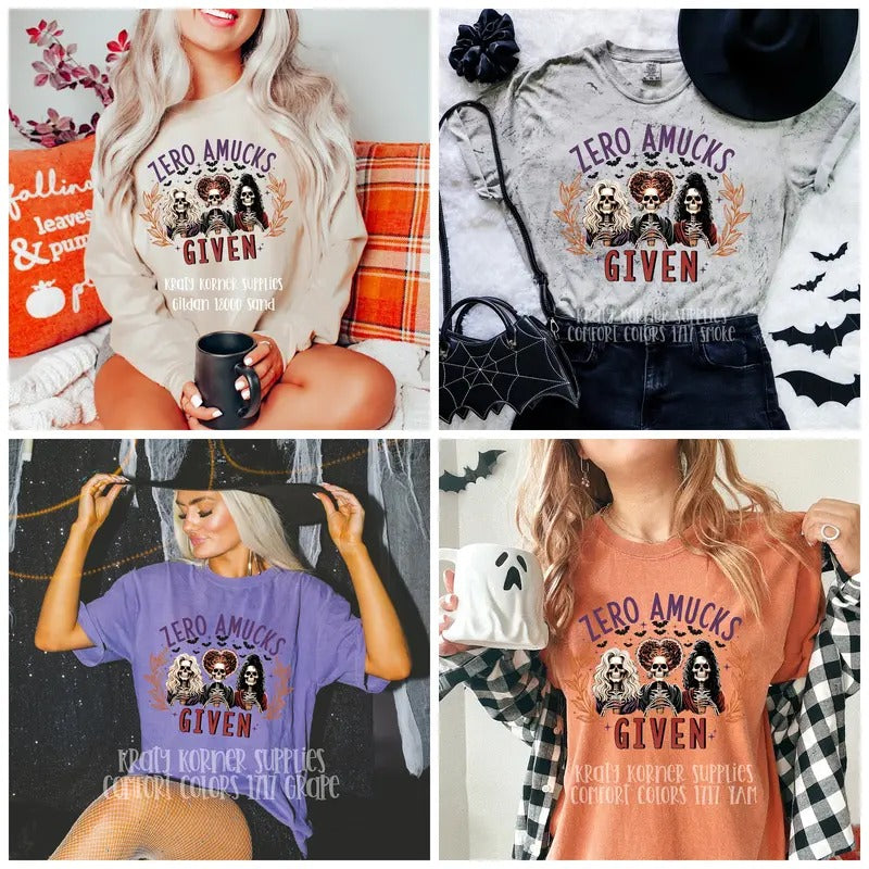 Zero Amucks Given Halloween Tee or Sweatshirt Hoodie | GrindPrints.com