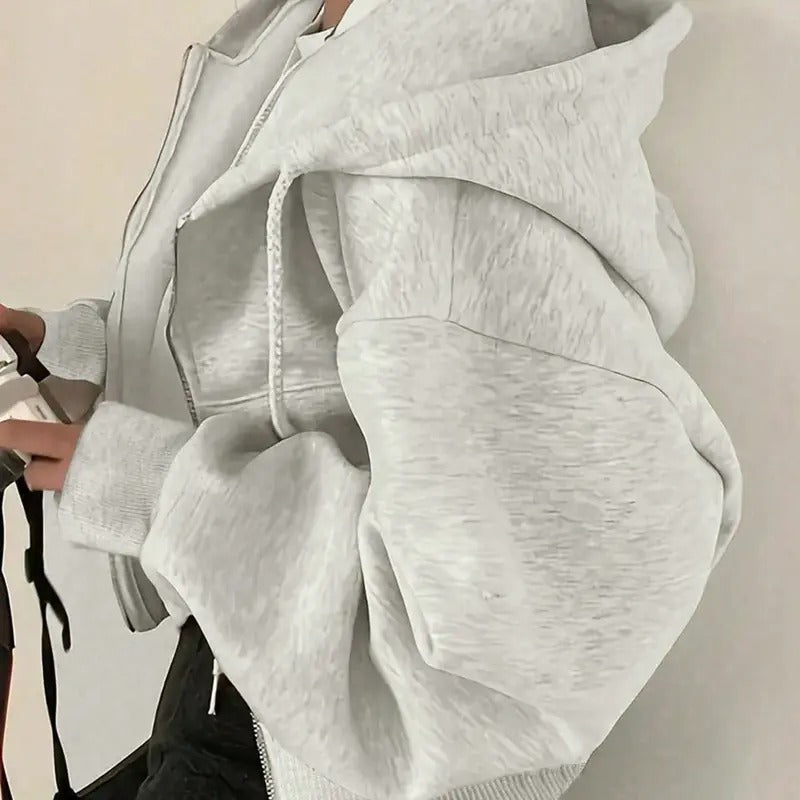 Zip Up Hoodie Long Sleeve Drawstring Hooded Sweatshirt Trendy Zipped Hoodies with Pocket T-Shirts | GrindPrints.com