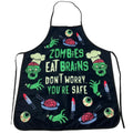 Zombies Eat Brains Don't Worry You're Safe Funny Halloween Brains Cooking Graphic Kitchen Smock Funny Graphic Kitchenwear...