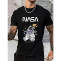 astronaut printed T-shirt men's casual style summer and autumn slightly elastic round neck T-shirt Made in USA Hoodie,...