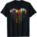 colorful dog paw heart print T-Shirt .made in usa Hoodie, Sweatshirt | GrindPrints.com