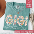 comfort color custom Personalized Gigi Shirt with Grandkids Names,Floral GigiT-Shirt,Mimi Gifts,Mother's Day Shirt,Custom...