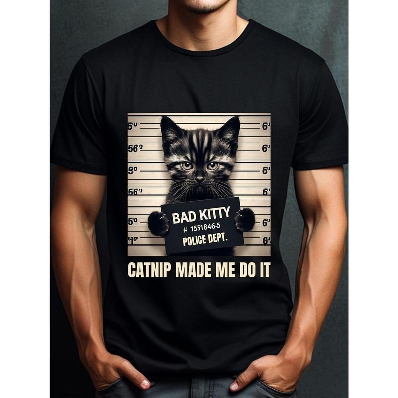 comfortable and light short-sleeved pattern t-shirt, suitable for summer casual wear-neutral style, t-shirt-cotton,...