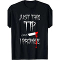 cotton T-shirt, just lick, I guarantee | funny bloody Halloween knife, niche design printing, quality breathable...