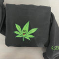 Happy Plant Embroidered sweatshirt; Funny plant embroidered crewneck; Christmas gift ideas for him/herCotton Casual...