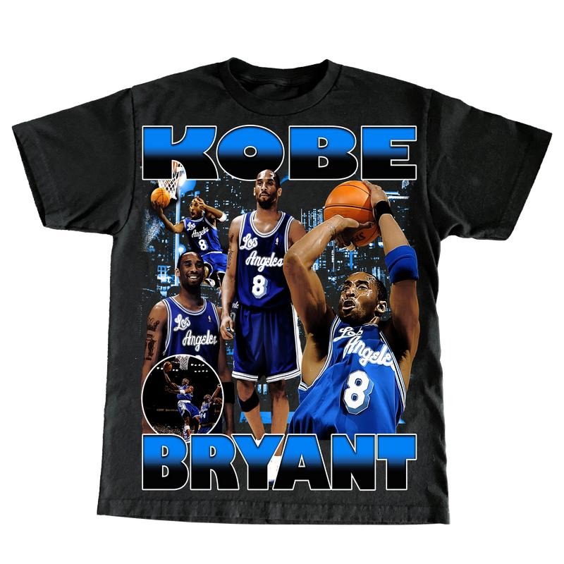 "kobe" Blue - Vintage Bootleg Tee Graphic Unisex T-Shirt Menswear Top Hoodie, Sweatshirt | GrindPrints.com