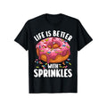 Unisex Cotton T-Shirt with Donut Print - Crew Neck, All-Season Comfort, Slight Stretch, Regular Fit, 180g/m² - Perfect...