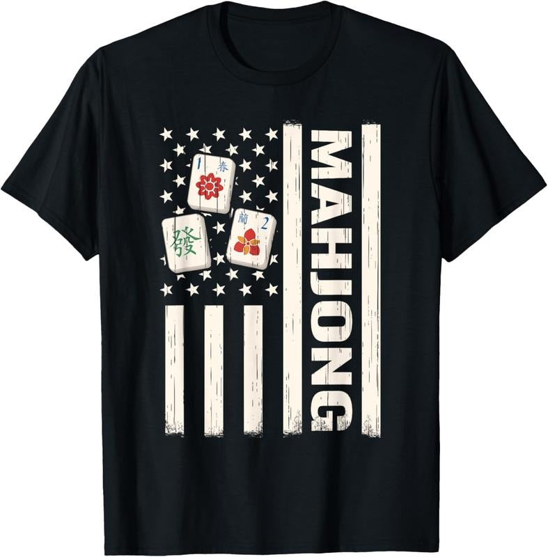 mah-jongg US Flag 4th of July mahjong american men T-Shirt Hoodie, Sweatshirt | GrindPrints.com