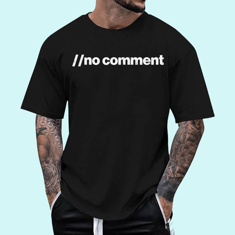 No Comment Funny Code Programming Joke Coder Cotton 100% Top Trending T-Shirts, Hoodie, Sweatshirt