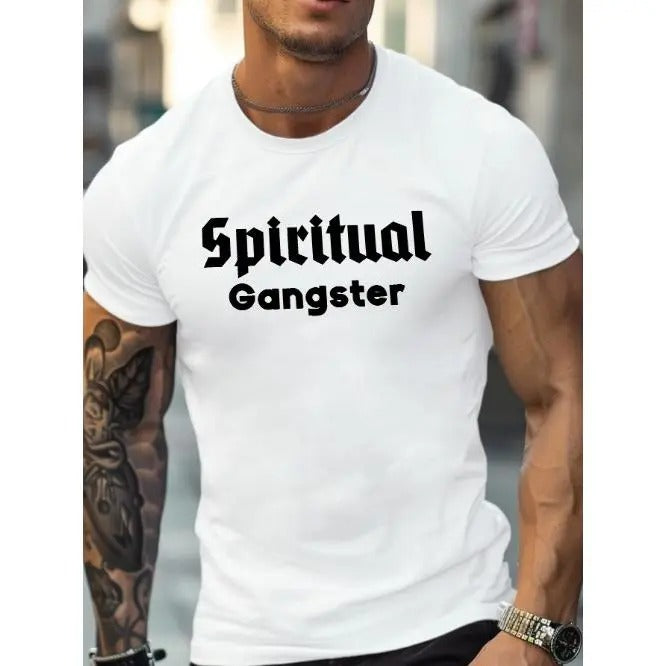 text art Spiritual Gangster men's T-shirt comfort fit Made in USA Hoodie, Sweatshirt | GrindPrints.com