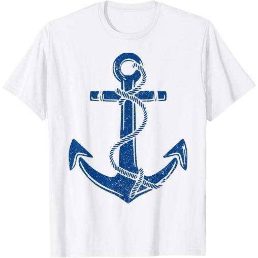 Vintage Distressed Nautical Grungy Navy Blue Anchor Rope Art Made USA T-Shirts, Hoodie, Sweatshirt