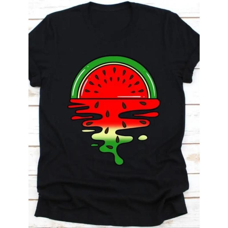 watermelon T-shirt, cute watermelon T-shirt, sliced watermelon T-shirt, watermelon, national watermelon day, watermelon...